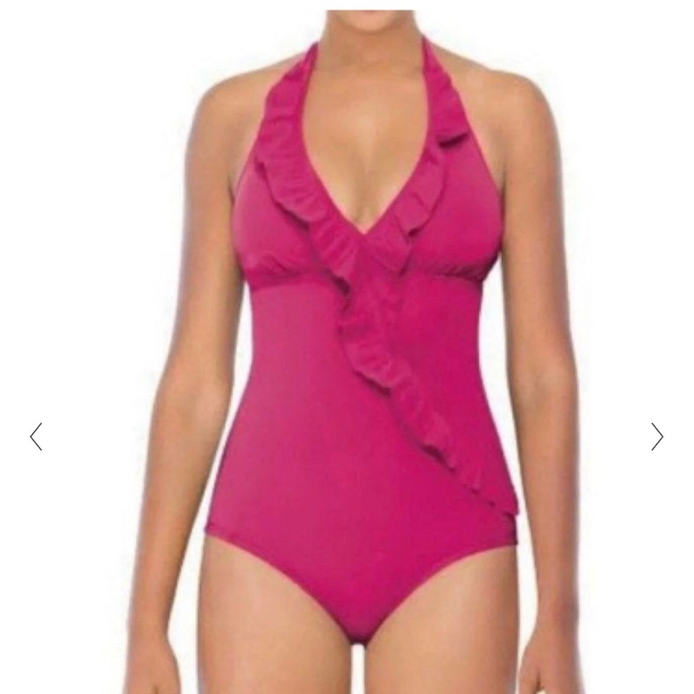 ASSETS BY SPANX Ruffle Pink One Piece Swim 99